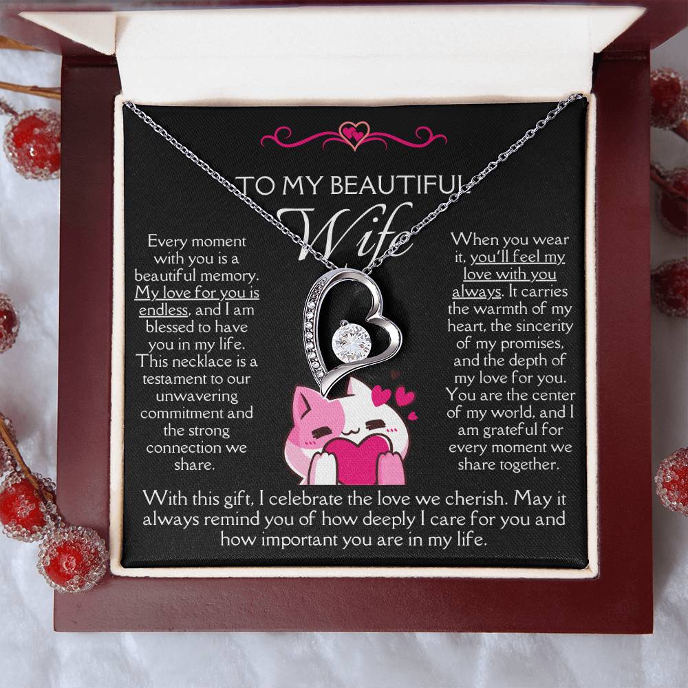 [FOR WIFE] Spark her joy, bring smiles of excitement, and honor your special bond with the Forever Love Necklace.
