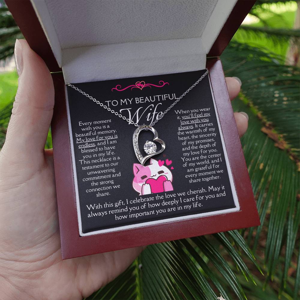 [FOR WIFE] Spark her joy, bring smiles of excitement, and honor your special bond with the Forever Love Necklace.