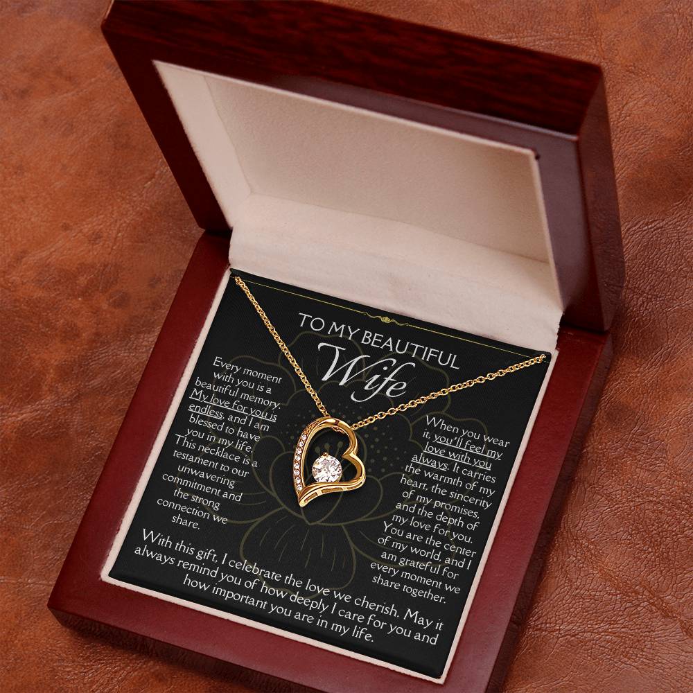 [FOR WIFE] Remind her of your endless love, Make her heart flutter, and celebrate your cherished bond with the Forever Love Necklace.