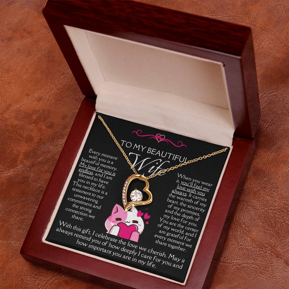 [FOR WIFE] Spark her joy, bring smiles of excitement, and honor your special bond with the Forever Love Necklace.