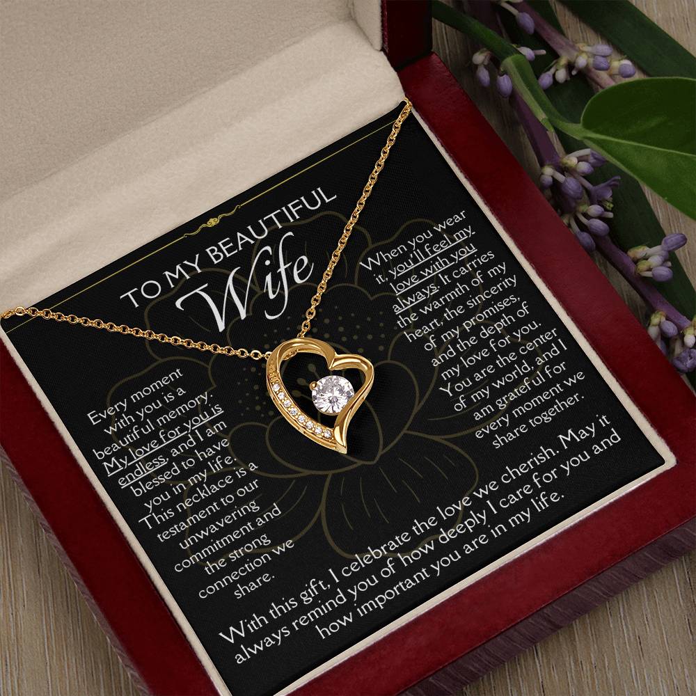 [FOR WIFE] Remind her of your endless love, Make her heart flutter, and celebrate your cherished bond with the Forever Love Necklace.