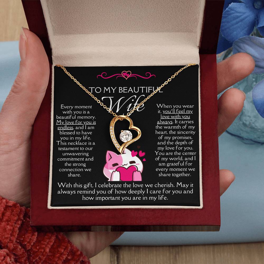 [FOR WIFE] Spark her joy, bring smiles of excitement, and honor your special bond with the Forever Love Necklace.