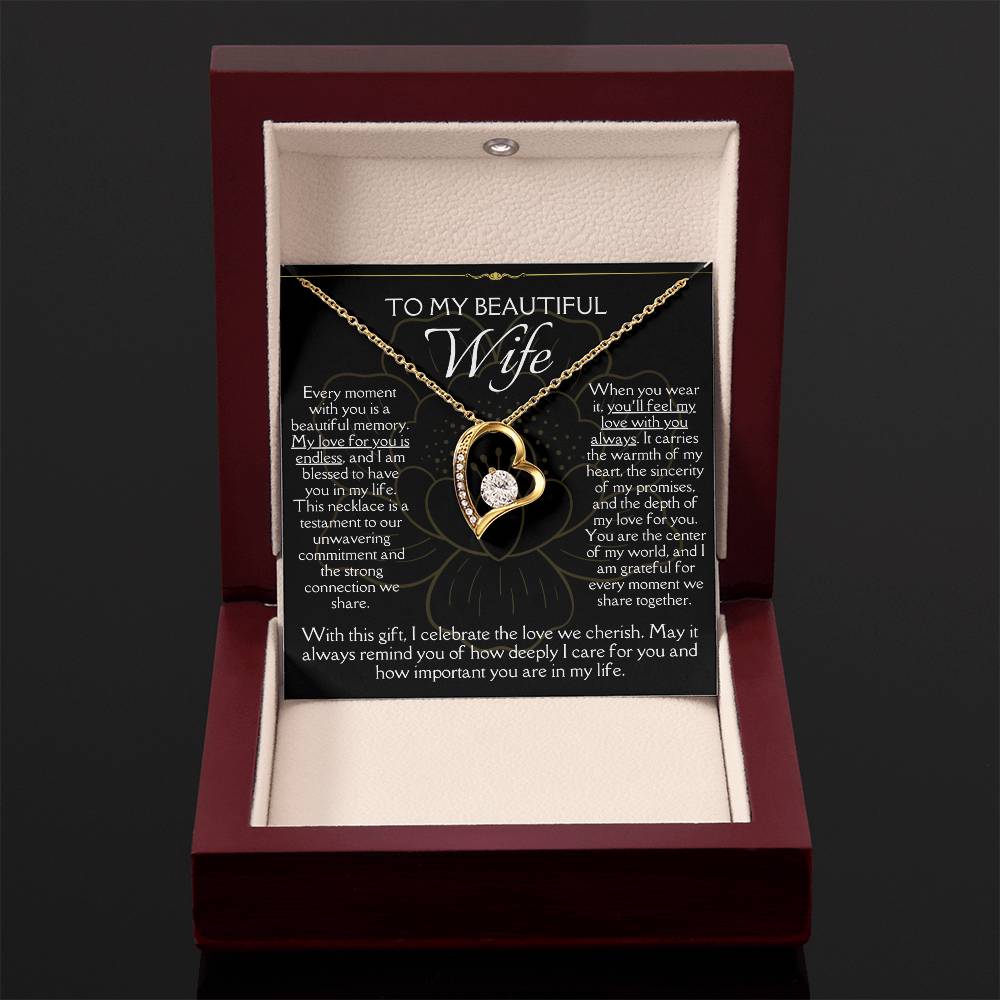 [FOR WIFE] Remind her of your endless love, Make her heart flutter, and celebrate your cherished bond with the Forever Love Necklace.