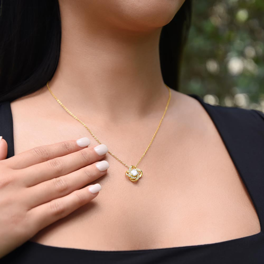 [FOR WIFE] Make her heart flutter, show how cherished she is, and express your deep feelings with the Love Knot Necklace.