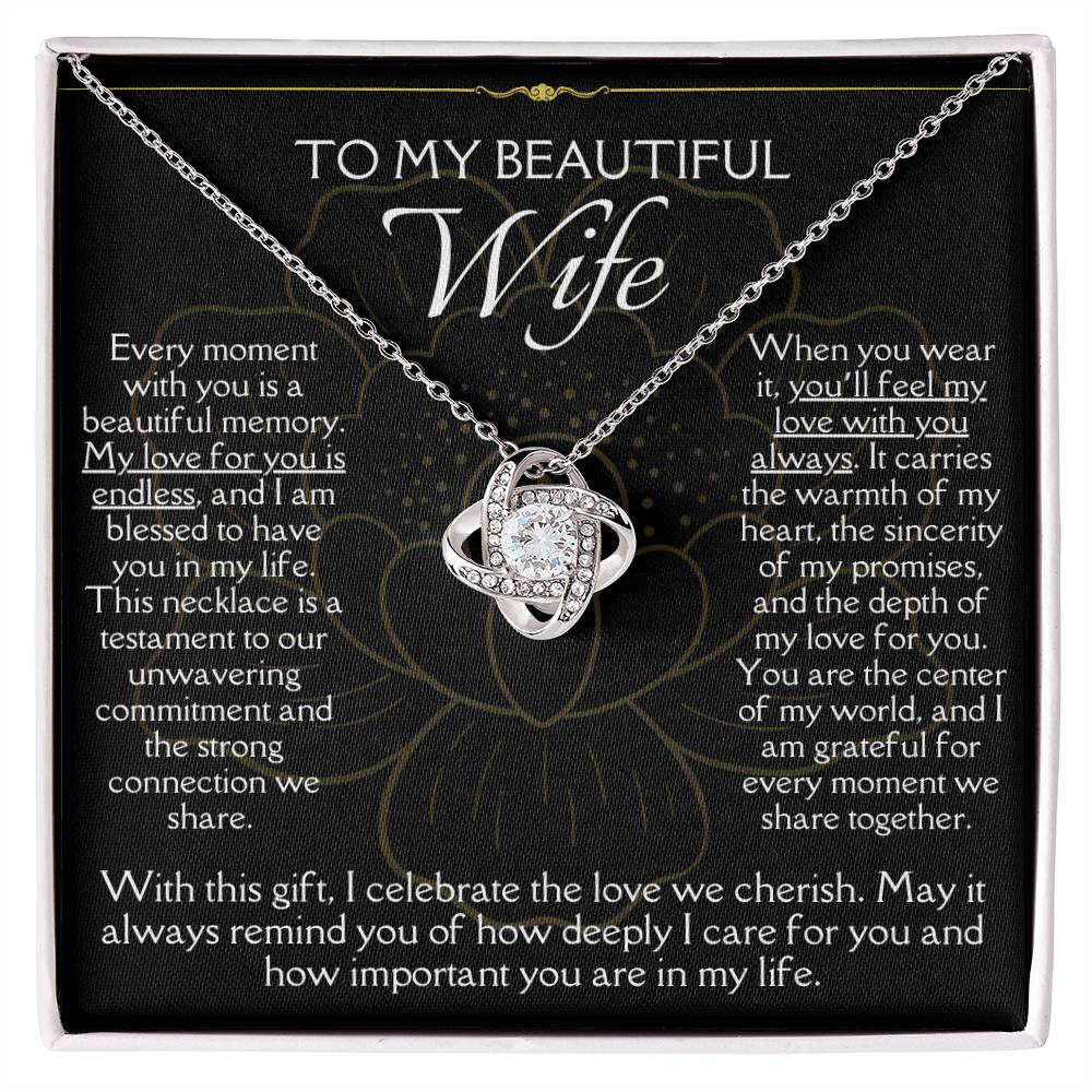 [FOR WIFE] Make her heart flutter, show how cherished she is, and express your deep feelings with the Love Knot Necklace.