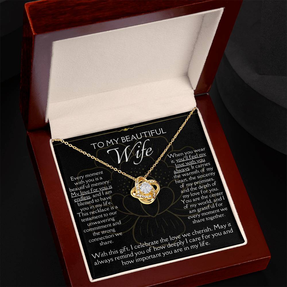 [FOR WIFE] Make her heart flutter, show how cherished she is, and express your deep feelings with the Love Knot Necklace.