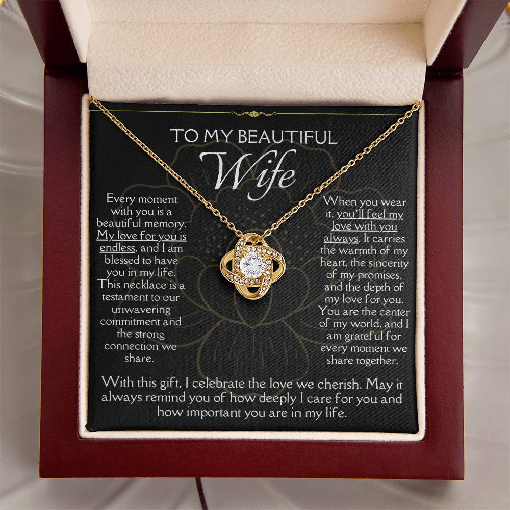 [FOR WIFE] Make her heart flutter, show how cherished she is, and express your deep feelings with the Love Knot Necklace.