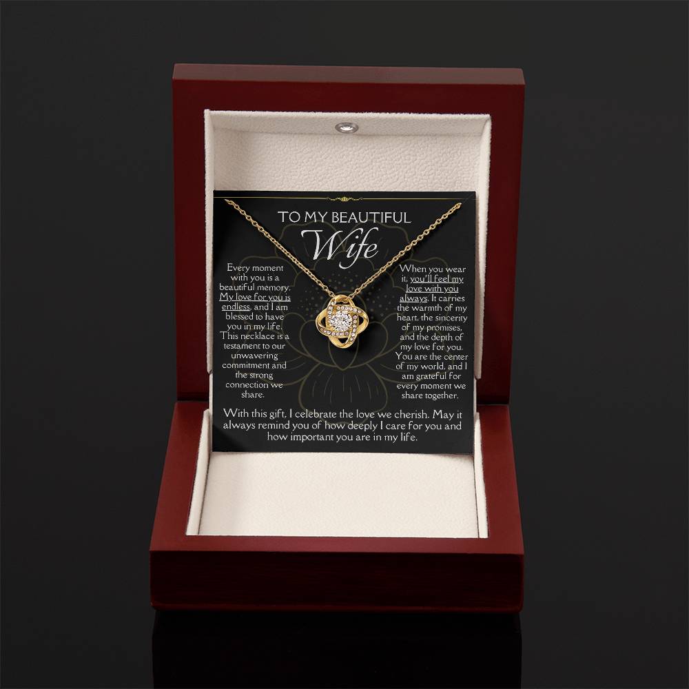 [FOR WIFE] Make her heart flutter, show how cherished she is, and express your deep feelings with the Love Knot Necklace.