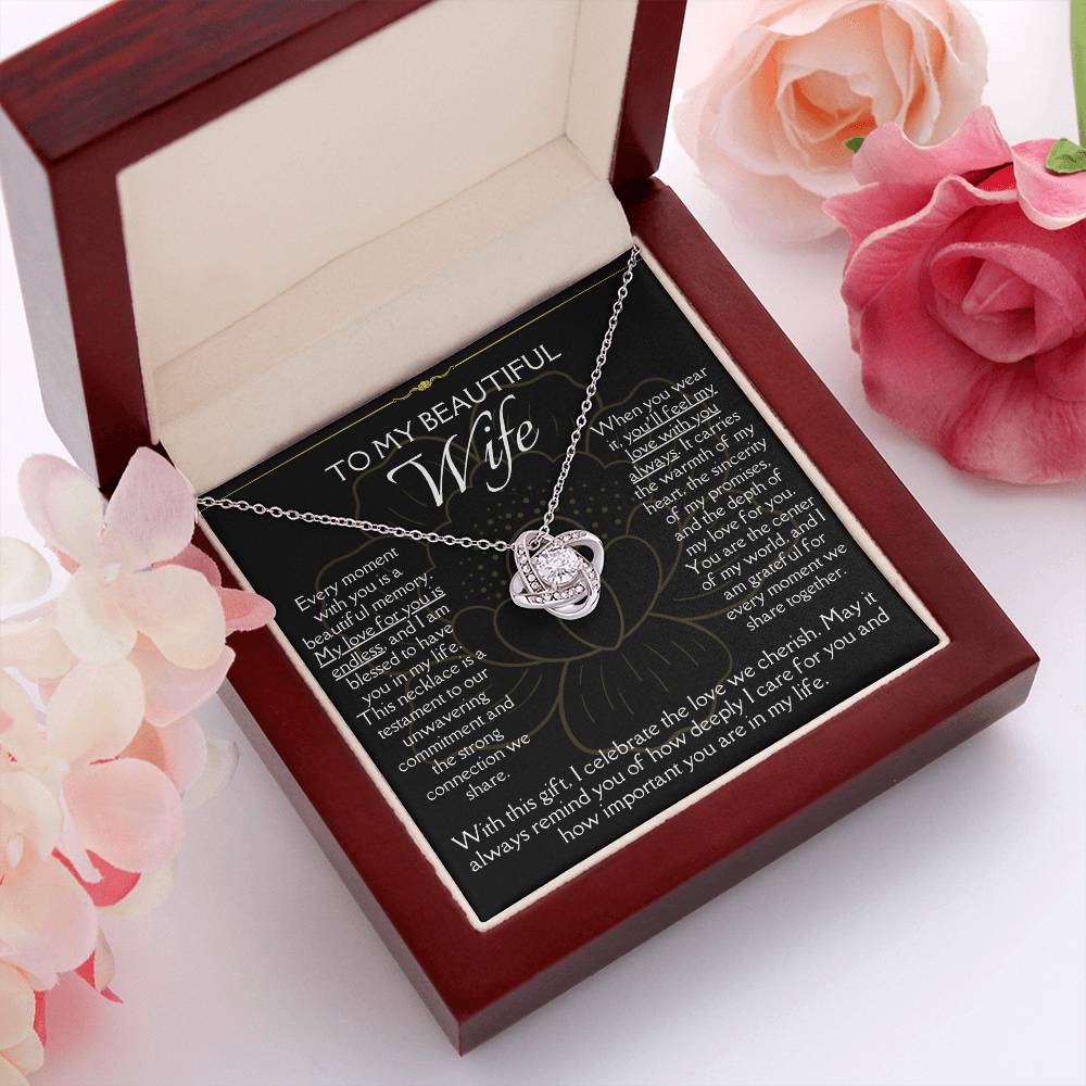 [FOR WIFE] Make her heart flutter, show how cherished she is, and express your deep feelings with the Love Knot Necklace.