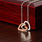 [FOR WIFE] Make her heart race, bring joyful screams of excitement, and celebrate your adorable bond with the Cute Interlocking Hearts Necklace.