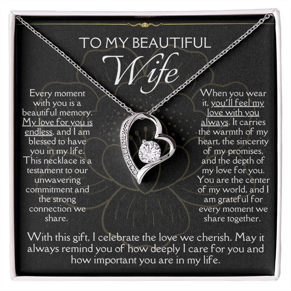 [FOR WIFE] Remind her of your endless love, Make her heart flutter, and celebrate your cherished bond with the Forever Love Necklace.