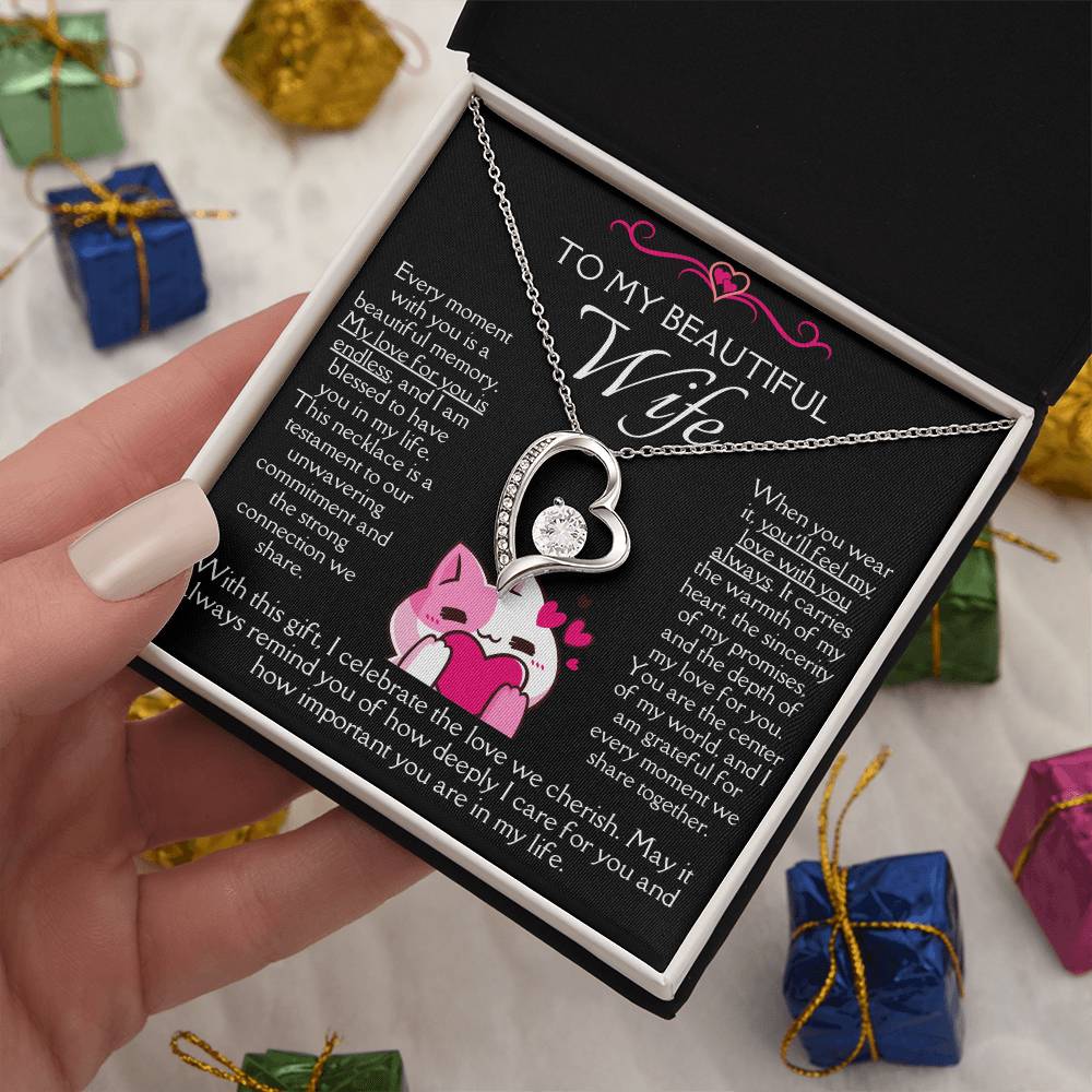 [FOR WIFE] Spark her joy, bring smiles of excitement, and honor your special bond with the Forever Love Necklace.