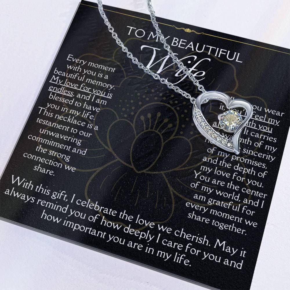 [FOR WIFE] Remind her of your endless love, Make her heart flutter, and celebrate your cherished bond with the Forever Love Necklace.