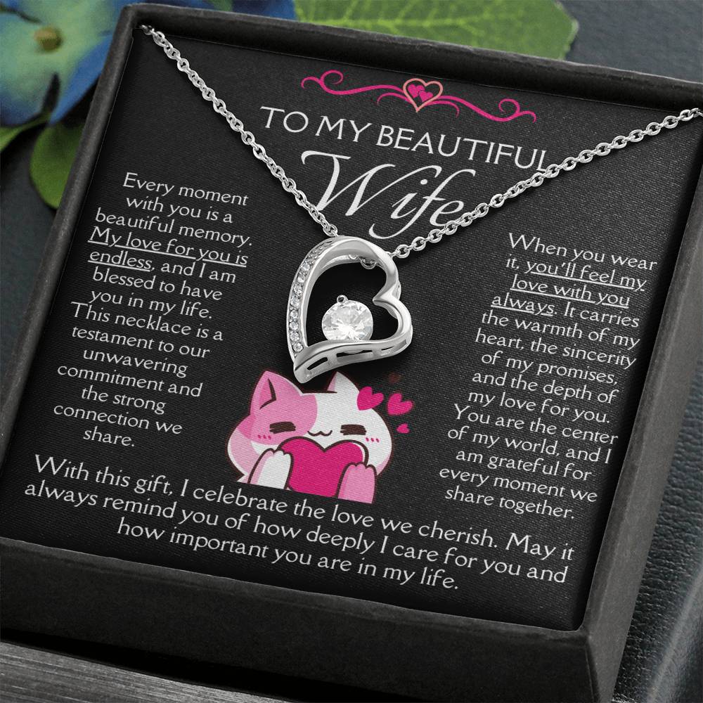 [FOR WIFE] Spark her joy, bring smiles of excitement, and honor your special bond with the Forever Love Necklace.