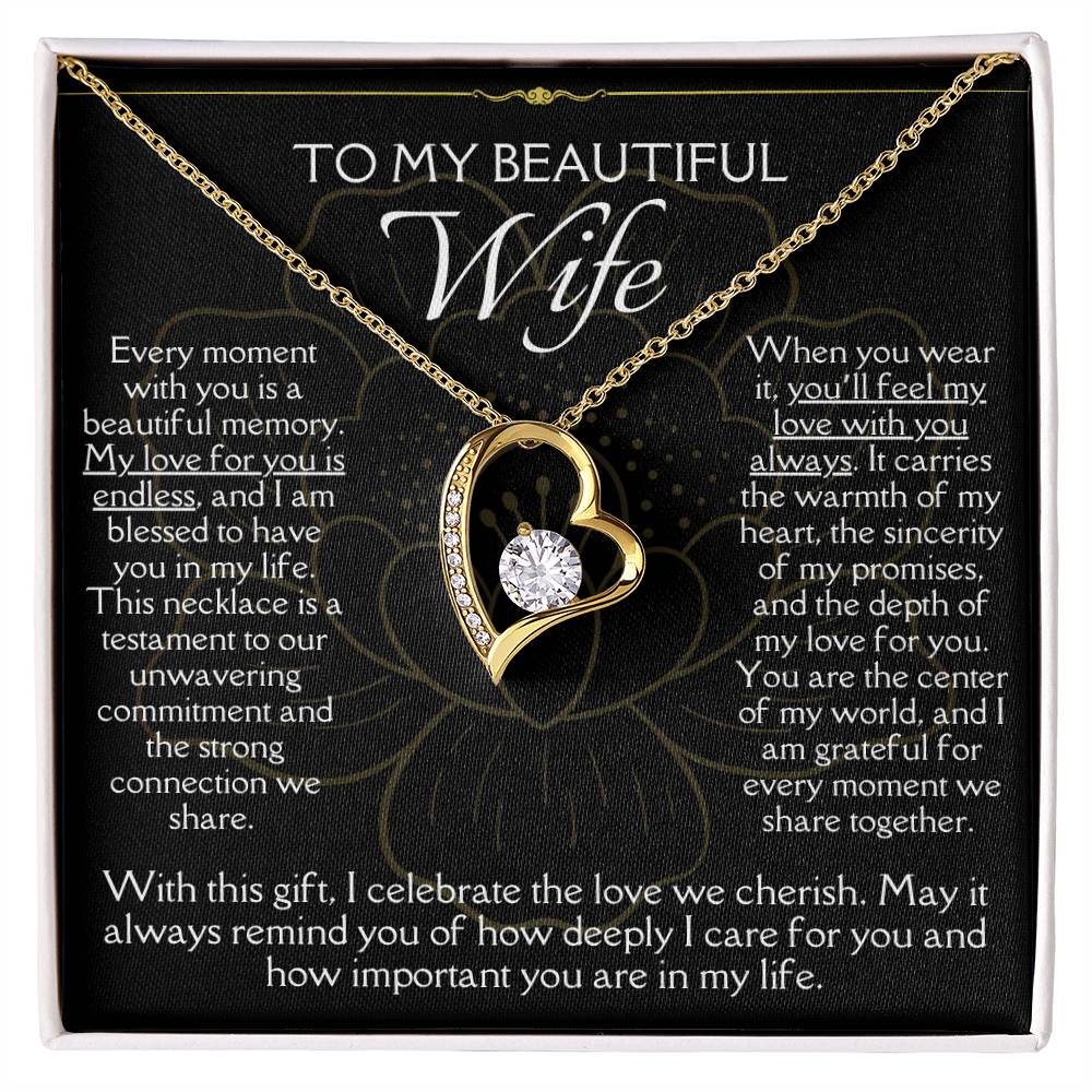 [FOR WIFE] Remind her of your endless love, Make her heart flutter, and celebrate your cherished bond with the Forever Love Necklace.