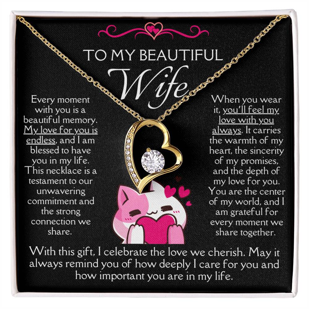 [FOR WIFE] Spark her joy, bring smiles of excitement, and honor your special bond with the Forever Love Necklace.