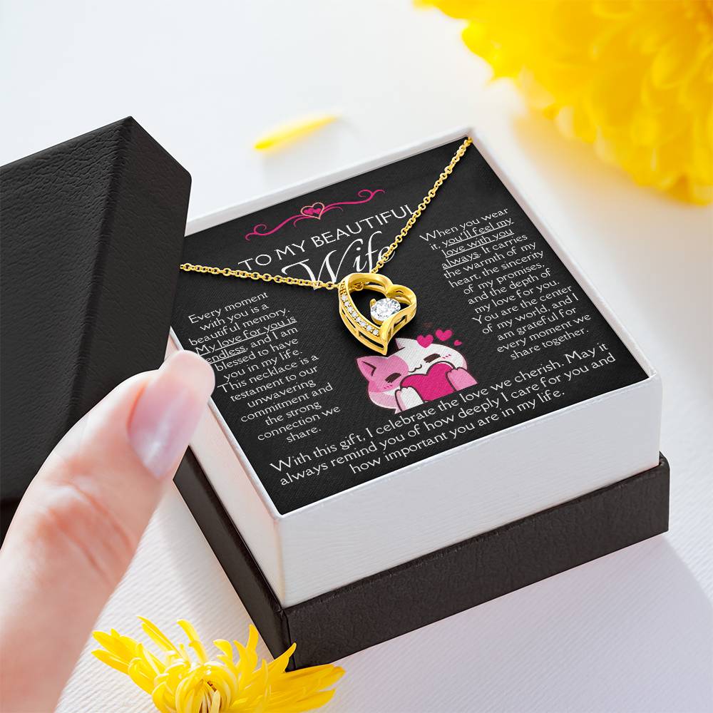 [FOR WIFE] Spark her joy, bring smiles of excitement, and honor your special bond with the Forever Love Necklace.