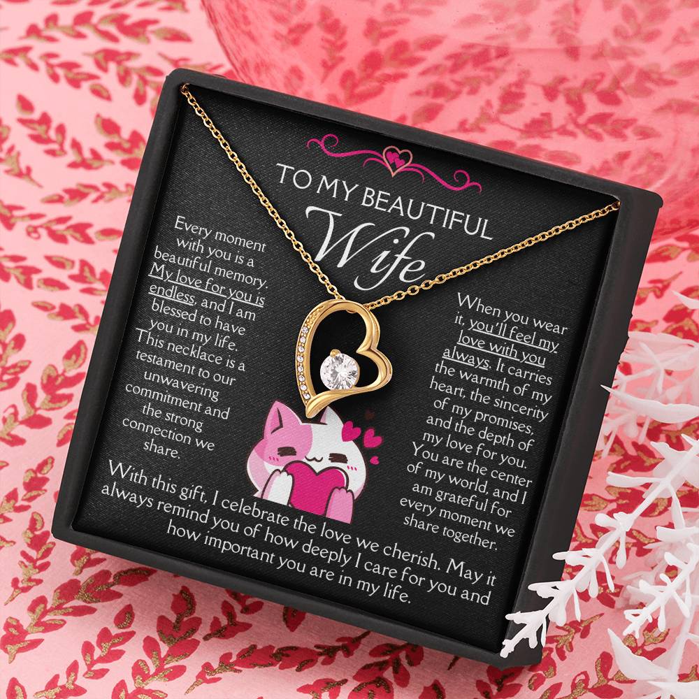 [FOR WIFE] Spark her joy, bring smiles of excitement, and honor your special bond with the Forever Love Necklace.